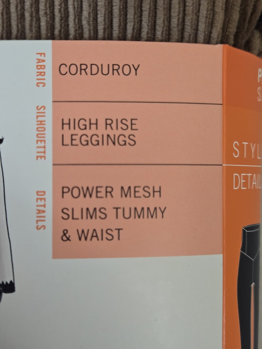 NWT HUE Caramel Corduroy High Rise Leggings 3X - Picture 3 of 7